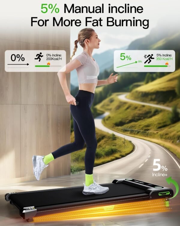 Walking Pad with Incline, Akluer Incline Walking Pad Treadmill for Home, 2.5 HP Under Desk Treadmill Small with Remote Control, Walking Pad Small Treadmill with LED Display - Image 3