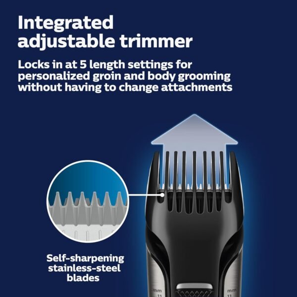 Philips Norelco Bodygroom Series 7000 Showerproof Body & Manscaping Trimmer & Shaver with case and Replacement Head for Above and Below The Belt, BG7040/42 - Image 5