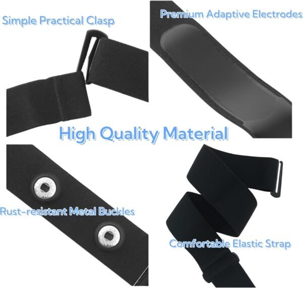 Heart Rate Monitor Chest Strap Replacement fit for Polar H10 H9 H7, Garmin, Wahoo TICKR, Coospo, Powr Labs, Mo-Fit - Image 3