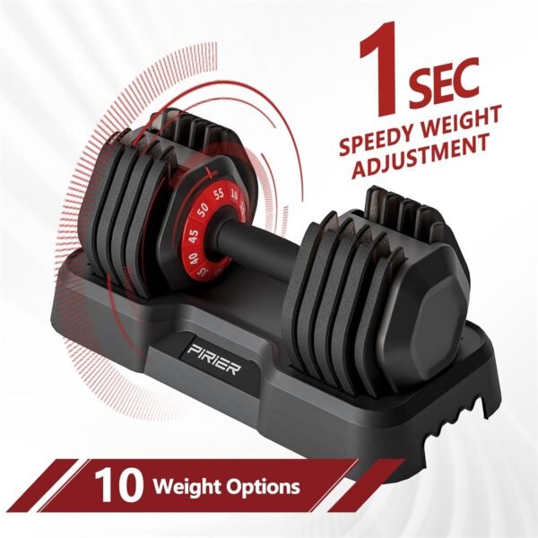 Adjustable Dumbbell 55LB Single Dumbbell Weight, 10-in-1 Weight Dumbbell with Anti-Slip Metal Handle for Home Gym Exercise Equipment - Image 5