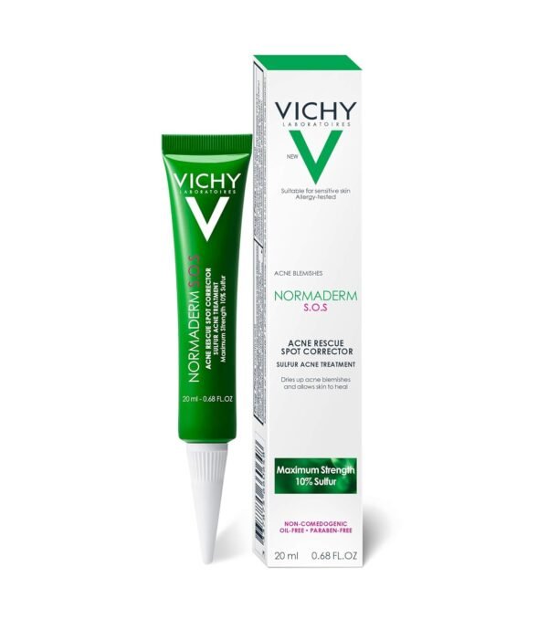 Vichy Normaderm S.O.S Acne Rescue Spot Corrector, 10% Sulfur & Glycolic Acid & Niacinamide, Blackhead Remover & Acne Spot Treatment For Face, Helps Clear & Prevent, Paraben & Oil Free - Image 10