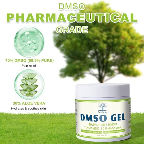 DMSO Gel with Aloe Vera, DMSO Gel 99.9 Pure for Pain Relief, DMSO Pharmaceutical Grade, Muscle & Joint Comfort, Relieve Inflammation, Reduces Swelling, Low Odor, Non-Gresay, 5 Oz - Image 7