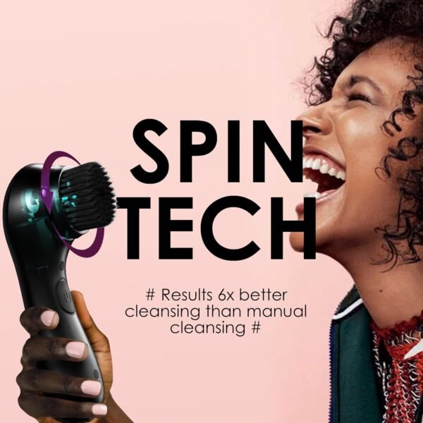 Facial Cleansing Brush, SHINCHIE Spin Face Scrubber, Waterproof Face Scrub Brush, Rechargeable Facial Exfoliator, Electric Cleanser for Deep Cleansing & Exfoliating,Rotating Skin Care Wash Kit -Black - Image 4