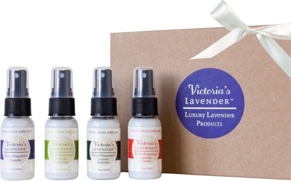 Victoria's Lavender Room Spray - All-Natural Home Atmosphere Spray, Pure Essential Oil Concentrated Room Spray Air Freshener & Bathroom Odor Eliminator, Luxury Room Spray, 4-Pack Sampler, 1 oz - Image 2