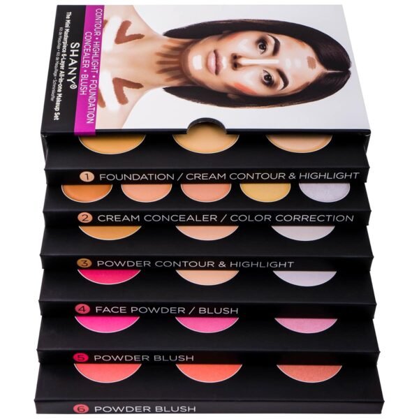 SHANY The Mini Masterpiece 6 Layers Makeup Foundation, Concealer, Camouflage, Contour, Blush and Makeup - 6 Makeup Kits - Image 9