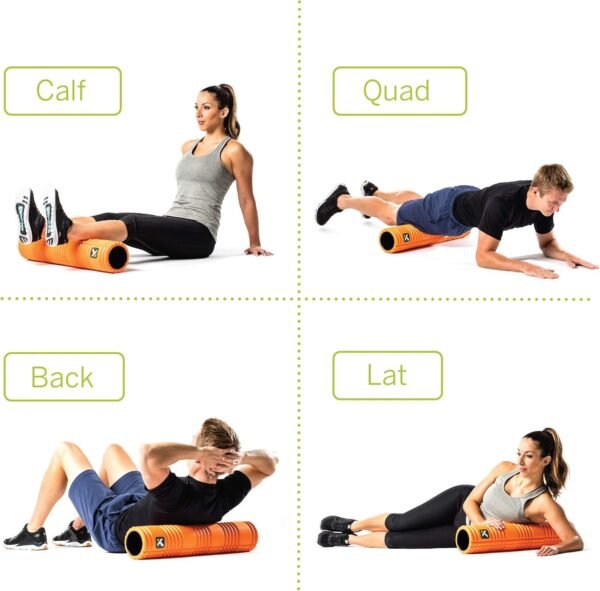 TRIGGERPOINT PERFORMANCE THERAPY GRID Patented Multi-Density Foam Massage Roller Exercise Deep Tissue Muscle Recovery - Relieves Muscle Pain & Tightness, Improves Mobility & Circulation (26"), Orange - Image 5
