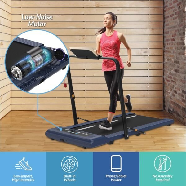 Exerpeutic 400 Lb. Capacity Heavy-Duty Walking/Jogging Exercise Treadmill - Home Gym Workout Equipment - Foldable Under Desk Design - Image 5
