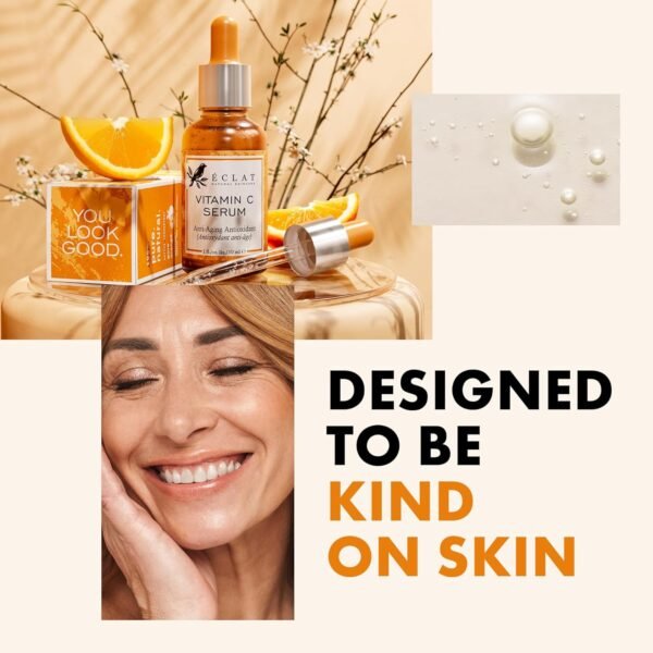 Vitamin C Face Serum - Dark Spot Remover Facial Serum, Vit C Serum with Hyaluronic Acid, Ferulic Acid, & Vit E - Anti Aging and Skin Brightening Serum, Pure Vitamin C Serum Skin Care 30 ml - Image 5