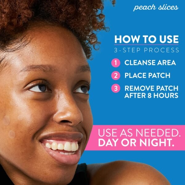 Peach Slices | Acne Spot Dots | Hydrocolloid Acne Patches | For Zits, Blemishes, & Breakouts | Vegan | Cruelty-Free | Pimple Patches | Facial Skin Care Products | 3 Sizes (7mm, 10mm, & 12mm) | 60 Ct - Image 5