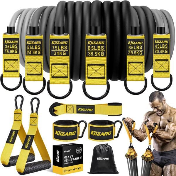 Resistance Bands for Working Out, 300lbs 360lbs Heavy Exercise Bands with Handles, Workout Bands for Men, Weight Bands Set for Muscle Training, Strength, Slim, Yoga, Home Gym Equipment - Image 2