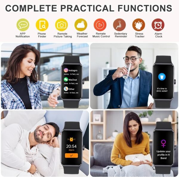Fitness Tracker, Step Tracker with 24/7 Heart Rate, Sleep Blood Oxygen Blood Pressure, Step Counter, 100+ Sports Modes Smart Watch, Pedometer Health Activity Tracking for Women Men - Image 6