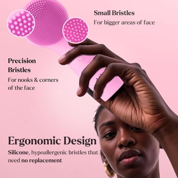 Facial Cleansing Brush - Valentines Gift - for Deep Cleansing, Gentle Exfoliating and Massaging - Waterproof and Rechargeable Face Cleanser Brush - Valentine Gifts for Women, Galentines Day Gifts - Image 7