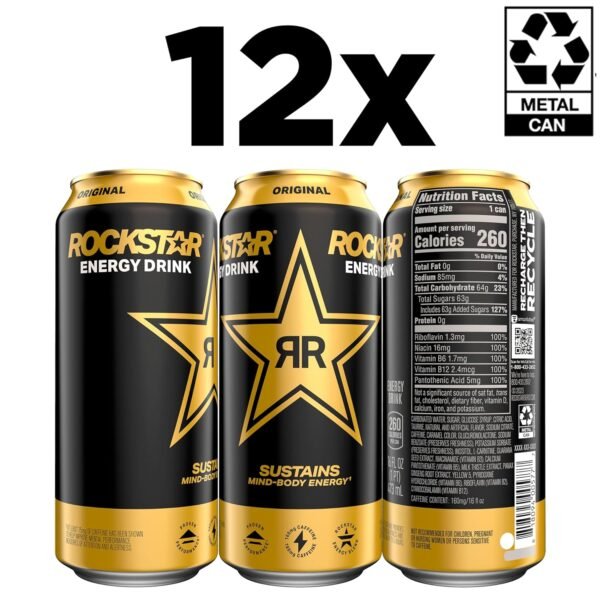 Rockstar Energy Drink, Original, 16oz Cans (12 Pack) (Packaging May Vary) - Image 3