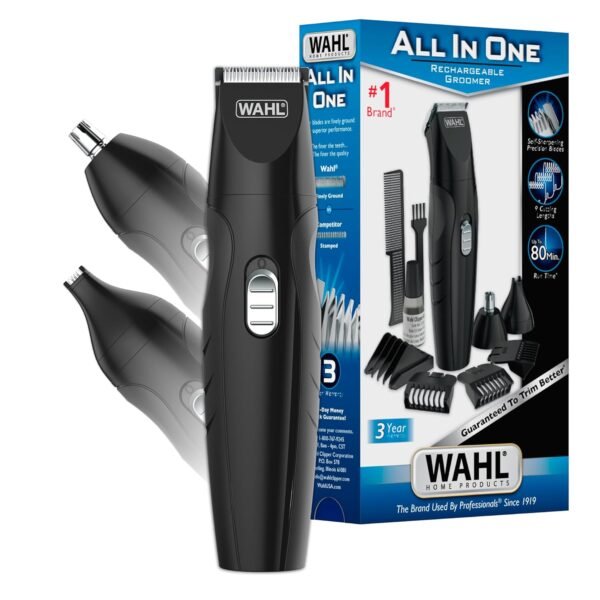 Wahl All-in-One Cordless Rechargeable Electric Ear/Nose, Detail, and Beard Trimmer for Men – Mustache, Ear & Nose Hair, and Light Detail Grooming - Model 9685-200 - Image 2