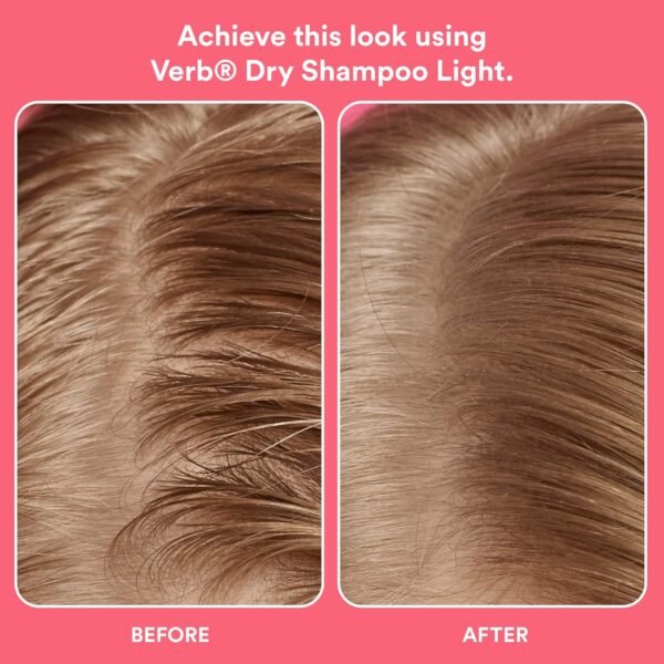 VERB Dry Shampoo Light - Gentle Cleanse, Style Extender & Light Volume - Refreshing Dry Shampoo Spray Removes Oil & Adds Volume - Vegan Dry Shampoo for Light Tones With No Harmful Sulfates, 5 oz - Image 3