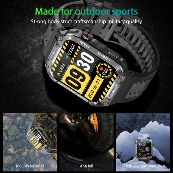 Military Smart Watch for Men with Call Function,Fitness Smartwatch for Android Phones and iPhone, Waterproof Fitness Tracker with Blood Oxygen/Heart Rate/Sleep/100+ Sport Modes, Watches for Men - Image 10