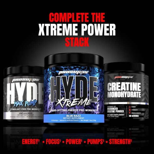 PROSUPPS® Mr. Hyde® Xtreme Pre-Workout Powder Energy Drink - Intense Sustained Energy, Pumps & Focus with Beta Alanine, Creatine & Nitrosigine, (30 Servings, Blue Razz) - Image 8