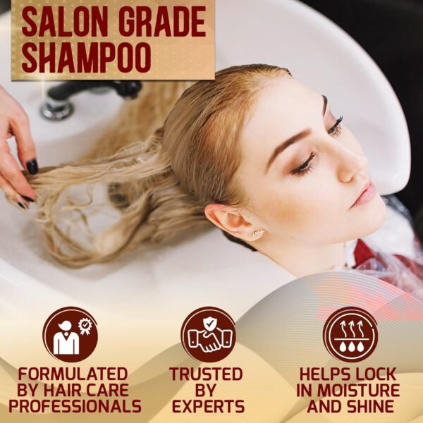 Moroccan Argan Oil Shampoo - Sulfate SLS Paraben Free Moisturizing Treatment for Women and Men - For All Types Including Curly, Dry, Damaged and Oily Hair - Hydrating and Nourishing - Salon Grade - Image 6