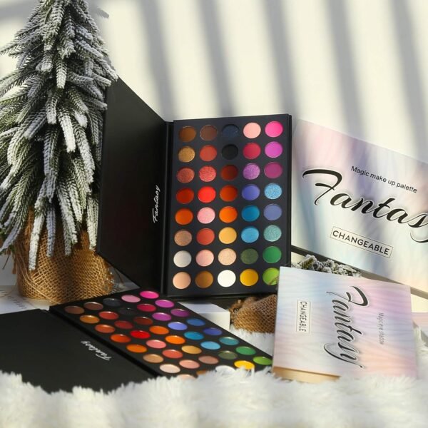 Highly Pigmented Eye Makeup Palette, Matte Shimmer Metallic Eyeshadow Pallet Long Lasting Blendable Natural Colors Make Up Eye Shadows Cosmetics Gift Kit - Image 7