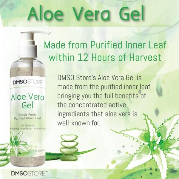 Aloe Vera Gel, 32 oz (908g), Alcohol-Free, Made From Purified Aloe Vera Inner Leaf, Soothing, Skin Moisturizing, Hydrating - Image 6
