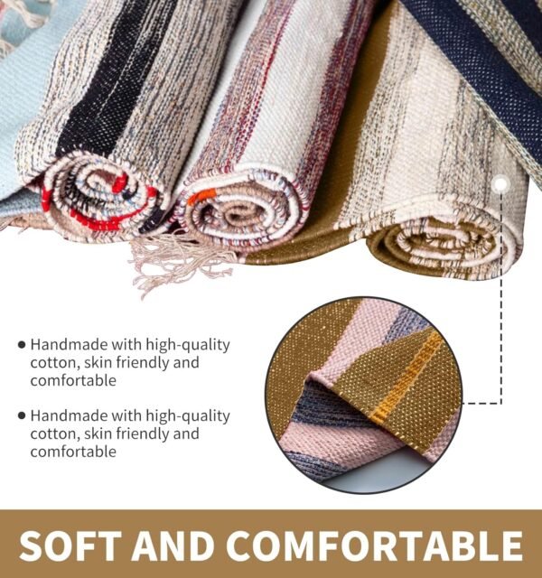Cifupy Handmade Organic Yoga Mat made with Organic Cotton Yoga Mat - Non Slip Hand-Woven Foldable Yoga Rug Provides Excellent Comfort, Traction & Support for Indoor & Outdoor Use - 24 x 72 Inches - Image 4