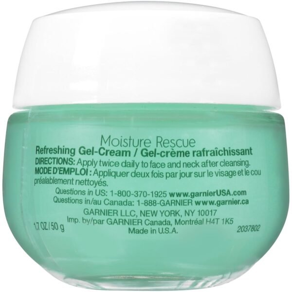 Garnier SkinActive Moisture Rescue Refreshing Gel-Cream for Normal/Combo Skin, Oil-Free, 1.7 Oz (50g), 1 Count (Packaging May Vary) - Image 3