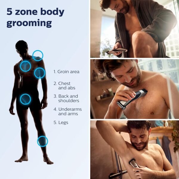 Philips Norelco Bodygroom 7000 Series, Showerproof Groin and Body Trimmer for Men, Precise Body Grooming, Adjustable Comb, Safe Even Below The Belt, 80 Min. Runtime, Model BG7030/49 - Image 3