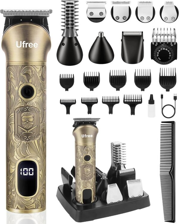 Ufree Beard Trimmer for Men, Electric Razor, Cordless Hair Clippers Shavers for Men, Shaving Kit for Mustache, Body, Nose, Ear and Face, 7 in 1 Beard Grooming Kit, Gifts for Men - Image 2