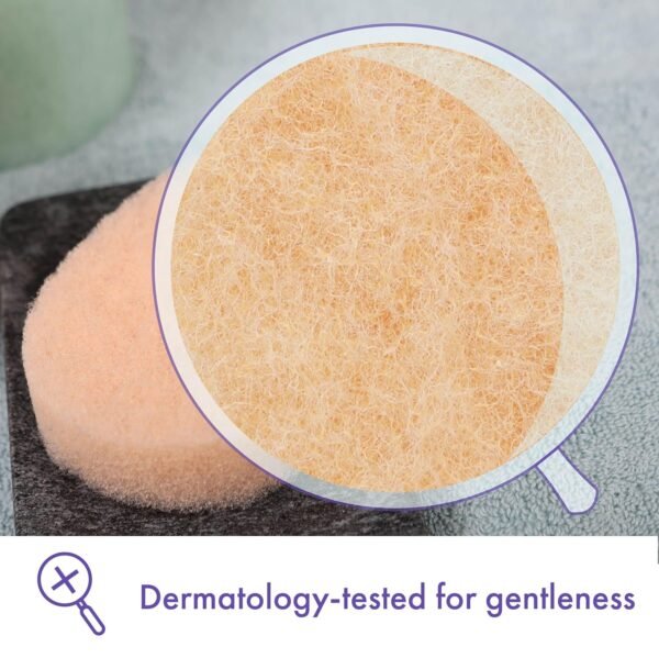 Buf-Puf Gentle Facial Sponge, Dermatologist Developed, Removes Deep Down Dirt & Makeup That Causes Breakouts and Blackheads, Reusable, Exfoliating, 1 Count - Image 4