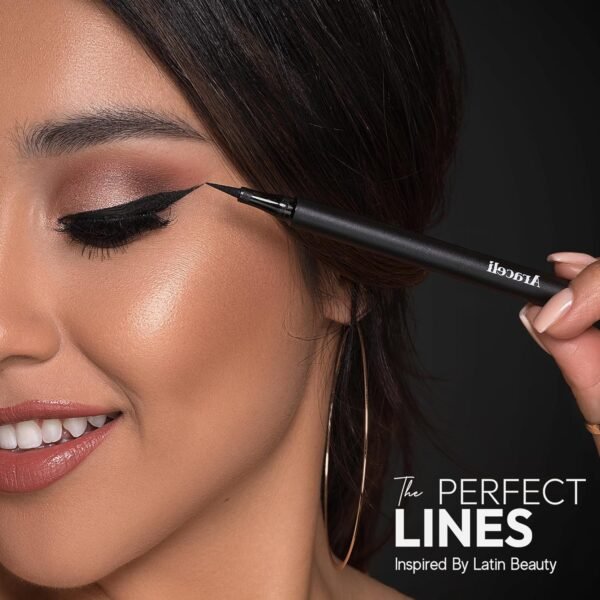 Aracelli Beauty Water Resistant Long-Lasting Eyeliner Pen - Precision Liquid Eye Liner with Smudge-Proof Formula - Easy Glide & Quick Dry - Perfect for Cat Eye & Winged Looks - Brown - Image 6