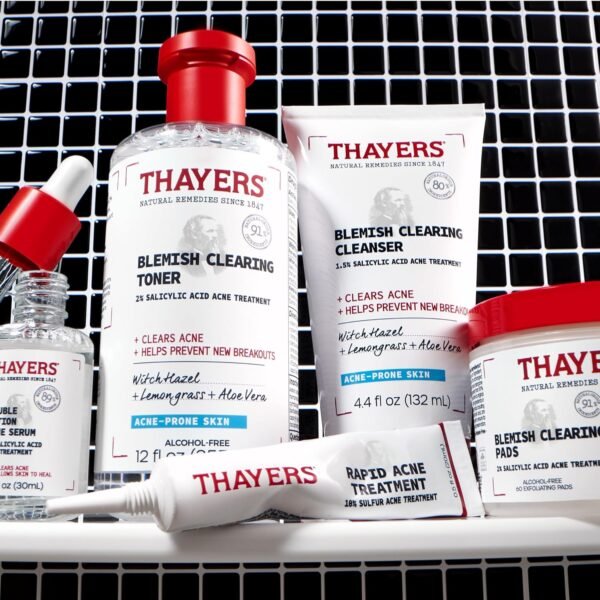 Thayers Blemish Clearing Acne Pads, Salicylic Acid Acne Treatment for Face, Pore Reducing, Exfoliating, and Soothing Skincare, Witch Hazel Toner Pads, 60 Ct - Image 6