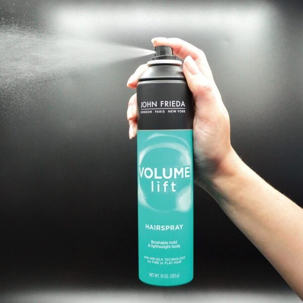 John Frieda Volume Lift Hairspray, Volumizing Hairspray with Air-Silk Technology for Fine or Flat Hair, Adds Body, Long-Lasting Hold, and Fullness for Fine, Thin Hair, 10 Oz - Image 9