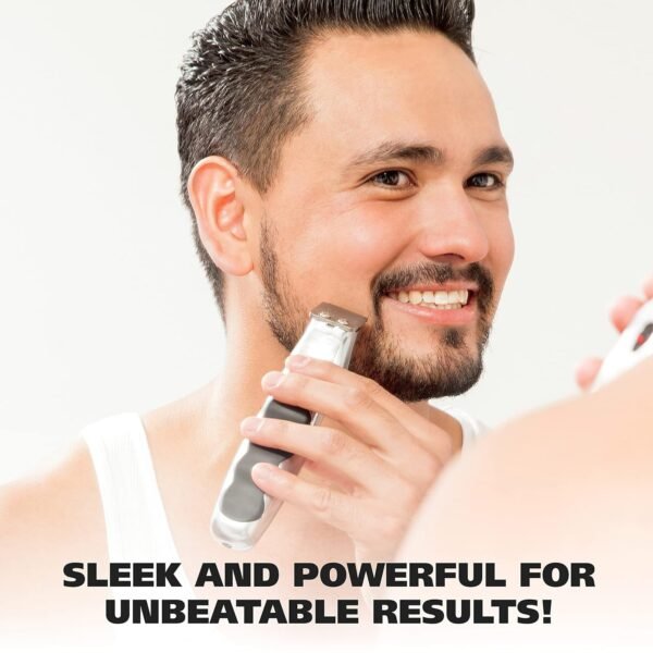 Wahl Groomsman Rechargeable Beard Trimmer kit for Mustaches, Nose Hair, and Light Detailing and Grooming with Bonus Wet/Dry Battery Nose Trimmer – Model 5622v - Image 8