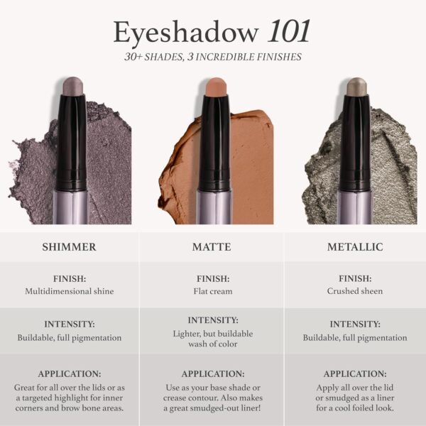 Julep Eyeshadow 101 Crème-to-Powder Waterproof Eyeshadow Stick – Pearl Shimmer – Long-Lasting, Crease-Proof, Light Golden-Beige Shimmer Cream Eyeshadow with Built-in Smudger - Image 5