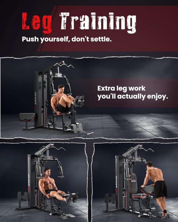 Home Gym, Multifunctional Home Gym Equipment for Leg Press, 150LBS Weight Stack Machine, Workout Station with Pulley System for Full Body Training - Image 8