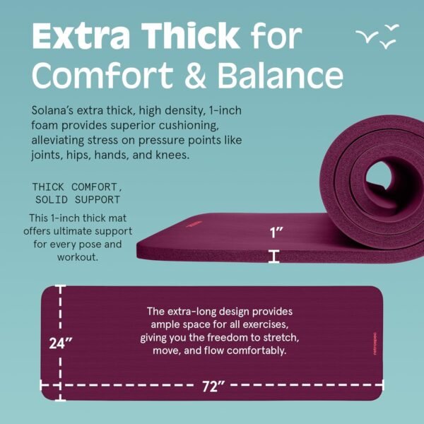 Retrospec Solana 1 inch Yoga Mat - Image 4