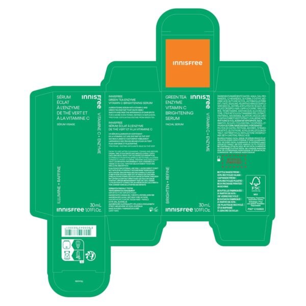 innisfree Green Tea Enzyme Vitamin C Brightening Serum for Dark Spot Fading, Korean Face Vitamin C Serum for Glow - Image 13