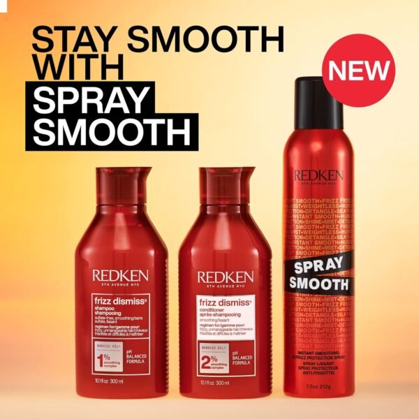 Redken Spray Smooth Anti Frizz Treatment Spray | Frizz Control and Heat Protectant for Hair | Instant Smoother | With Citric Acid | Paraben, Sulfate & Silicone-Free - Image 12