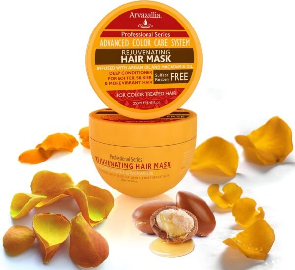 Arvazallia Rejuvenating Hair Mask and Deep Conditioner For Color Treated Hair with Argan Oil and Macadamia Oil Sulfate Free & Paraben Free - Image 5