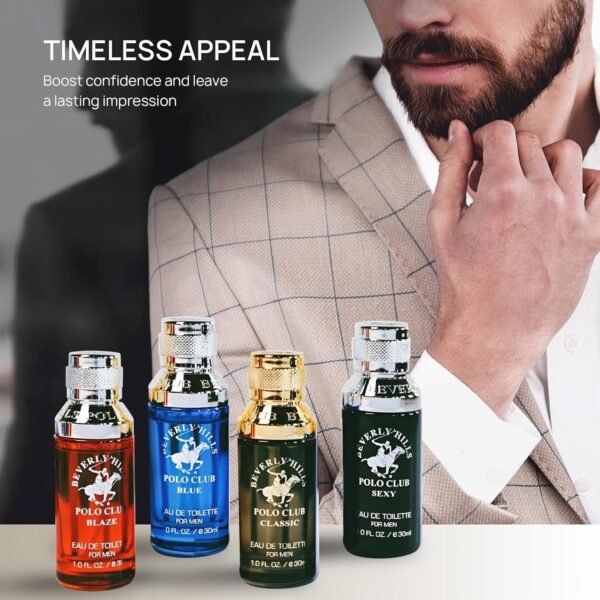 Beverly Hills Polo Club Exclusive Fragrance Collection For Men With 4 Different Fragrances, Blaze, Blue, Classic, and Sexy, 1fl oz Each (Pakaging May Vary) - Image 7