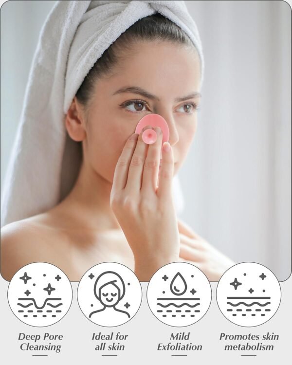 Face Scrubber, 8 PCS Silicone Face Scrubber Exfoliator for Women, Face Cleansing Brush Blackhead Acne Pore Pad for Deep Cleaning Skin Care - Image 7