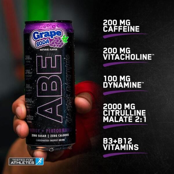 All Black Everything Sugar Free Energy Drink | Grape Soda | 0 Calories | 12 Pack | 200mg Natural Caffeine | Pre-Workout Sport Drink for Men and Women - Image 5
