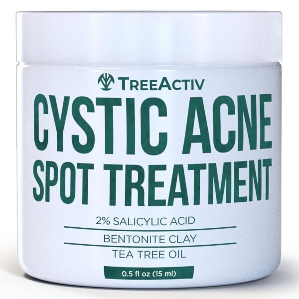 TreeActiv Salicylic Acid Cystic Acne Spot Treatment, 0.5 fl oz, Acne Treatment for Face, Acne Spot Cream, Hormonal Acne Treatment, Acne Spot Treatment for Face and Body, Acne Cream for Teens & Adults - Image 2