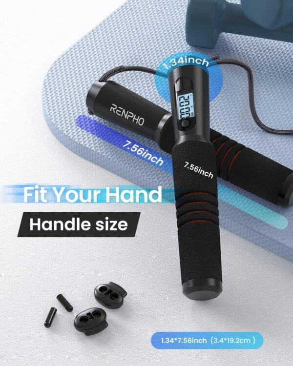 RENPHO Smart Jump Rope - APP Data Storage & Tracking & Analysis, Tangle-Free Jumping Rope for Men, Women, Skipping Rope with Counter, Adjustable workout Jump Ropes for Crossfit, Gym, MMA - Image 8