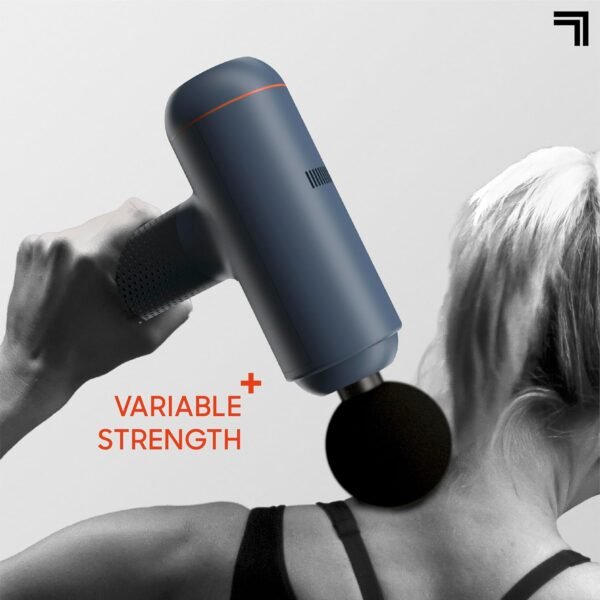 Sharper Image Powerboost Max Massage Gun with 6 Attachments, Quiet Motor, Ergonomic Grip, 7-Speed Lightweight Percussion Massager, Deep Tissue Full Body Muscle Recovery & Pain Relief - Blue - Image 6