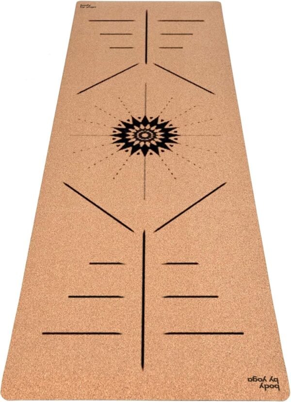 Luxury Cork Yoga Mat - Non Slip, Extra Thick Grip. Thicker, Longer, and Wider for More Comfort and Support. Tough Enough For Hot Yoga. Natural, Non Toxic, and Eco Friendly. Optional Alignment Lines. - Image 3