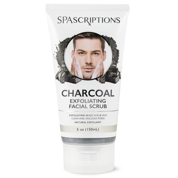 Spascriptions Charcoal Facial Cleanser Exfoliating Facial Scrub Face Wash with Natural Exfoliant- 5 Oz - Image 2