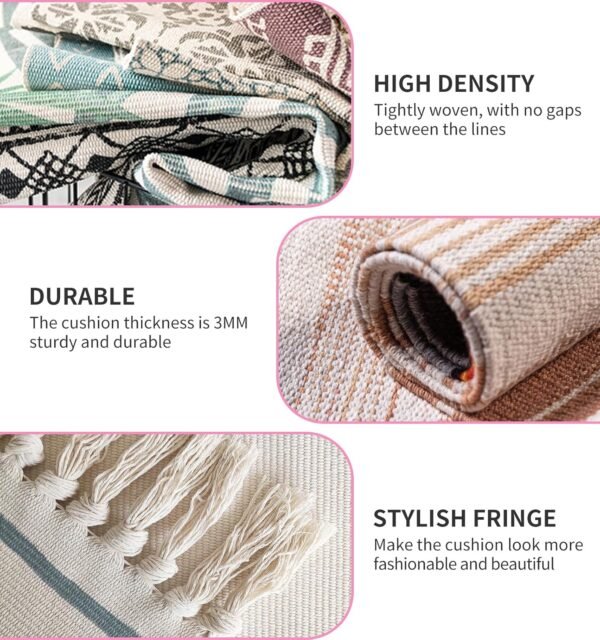 Cifupy Handmade Organic Yoga Mat made with Organic Cotton Yoga Mat - Non Slip Hand-Woven Foldable Yoga Rug Provides Excellent Comfort, Traction & Support for Indoor & Outdoor Use - 24 x 72 Inches - Image 7