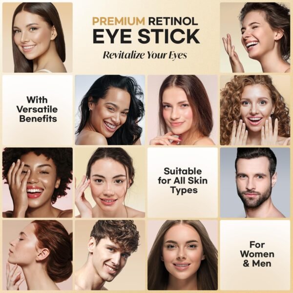 Retinol Eye Stick With Collagen, Hyaluronic Acid For Dark Circle, Wrinkles in 3-4 Weeks, Under Eye Cream Anti Aging, For Puffiness and Bags Reduces Fine Lines - Image 8
