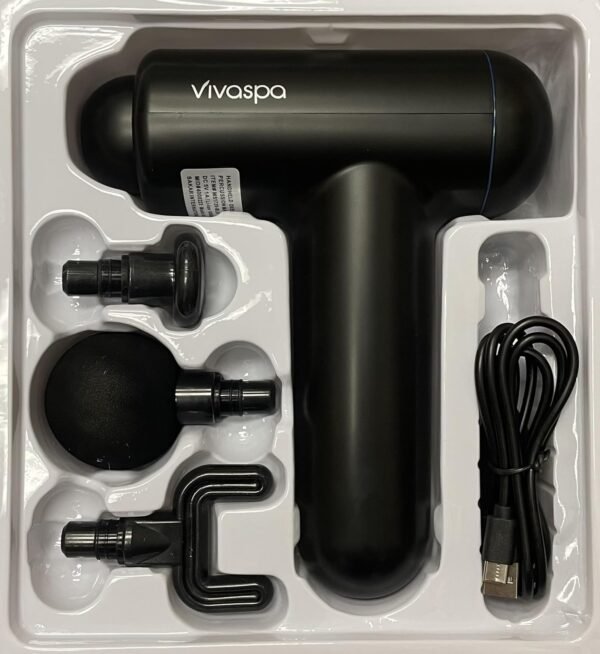 VCC Deep Tissue Massage Gun - Handheld Percussion Muscle Massager for Pain Relief with 4 Attachments, Quiet Motor, Rechargeable, Portable for Athletes and Recovery - Image 4